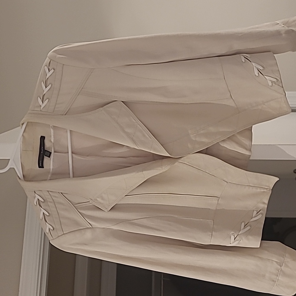 White house black market cream jacket